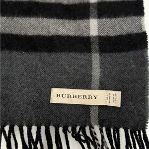 Burberry Men's Scarf in Charcoal and Black